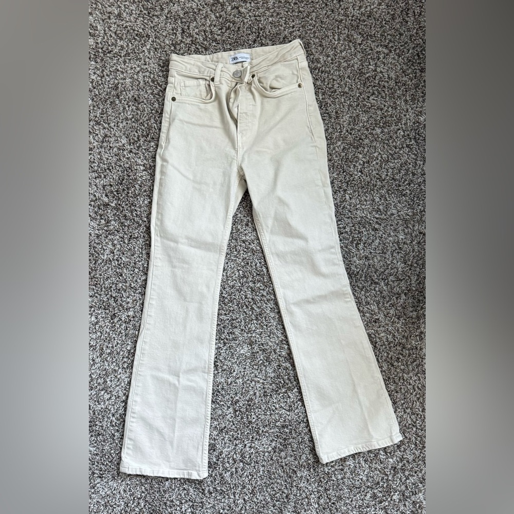 Zara Cream Bootcut Jeans
